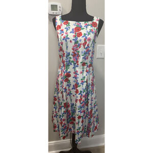 Talbots Cottagecore Floral A-Line Dress Size 2 Romantic Garden Party Picnic Chic